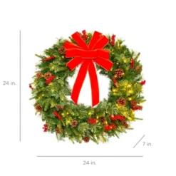 Best Choice Products Pre-Lit Battery Powered Christmas Wreath Decoration W/ PVC Tips, Ribbons 13 Best Choice Products Pre-Lit Battery Powered Christmas Wreath Decoration W/ PVC Tips, Ribbons -Home Decor Shop GUEST 2307f7ec 213f 4772 9e70 237971bb99b4
