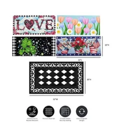 Evergreen Indoor Outdoor Doormat Bundle Set Of 5 - Frame And 4 Holiday Seasonal Inserts Valentine's Love Easter Tulips 4th Of July And St. Patricks -Home Decor Shop GUEST 23164978 ab32 42b1 b18d 33583ef623a6