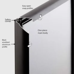 M&T Displays Opti Frame 8.5 X 11 In Wall Mount Front Loading Display Frame W/ Rounded Mitered Corners For Advertisements And Graphics, Black, 5 Count -Home Decor Shop GUEST 23349aaf ec68 4d2f 8466 1a631b440d2d