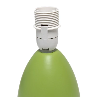 9.45" Petite Ceramic Oblong Bedside Table Desk Lamp With Matching Tapered Drum Shade Green - Creekwood Home 2 9.45" Petite Ceramic Oblong Bedside Table Desk Lamp With Matching Tapered Drum Shade Green - Creekwood Home - Image 2