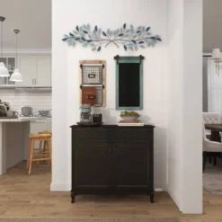 15" X 52" Metal Leaf Wall Decor With Gold Accent Blue - Olivia & May -Home Decor Shop GUEST 2471b7a0 5c6a 4b1f 953c 41c717fb3394