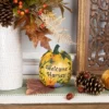 Northlight 7" Orange "Welcome Harvest" Pumpkin Fall Tabletop Decoration