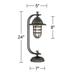 Franklin Iron Works Knox Industrial Desk Lamp 24" High Oil Rubbed Bronze LED Cage Glass Shade For Bedroom Living Room Bedside Nightstand Office House 12 Franklin Iron Works Knox Industrial Desk Lamp 24" High Oil Rubbed Bronze LED Cage Glass Shade For Bedroom Living Room Bedside Nightstand Office House -Home Decor Shop GUEST 29b03b02 deed 4eff 902c 687899a5a4b5