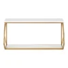 21" X 11" Brost Wood/Metal Decorative Wall Shelf White/Gold - Kate & Laurel All Things Decor