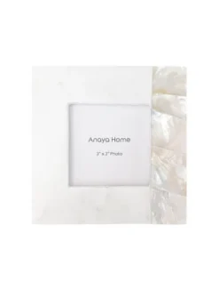 White Mother Of Pearl White Marble Picture Frame - Anaya -Home Decor Shop GUEST 2ae5d74e 356b 4014 ae42 d3eca6bc33aa