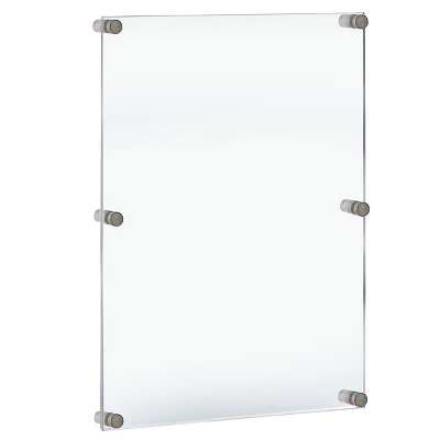 Azar Displays Floating Acrylic Wall Frame With Silver Stand Off Caps: 30" X 40" Graphic Size, Overall Frame Size: 34" X 44", 1-Pack 2 Azar Displays Floating Acrylic Wall Frame With Silver Stand Off Caps: 30" X 40" Graphic Size, Overall Frame Size: 34" X 44", 1-Pack - Image 2