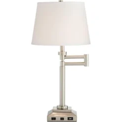 360 Lighting Camber Modern Desk Table Lamp 29" Tall Brushed Steel With USB And AC Power Outlet In Base Swing Arm Linen Shade For Bedroom Living Room 14 360 Lighting Camber Modern Desk Table Lamp 29" Tall Brushed Steel With USB And AC Power Outlet In Base Swing Arm Linen Shade For Bedroom Living Room -Home Decor Shop GUEST 2b4848d7 240e 4fb6 9f3b c176e09b9fee