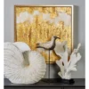 Glam Canvas Abstract Framed Wall Art With Gold Frame Beige - CosmoLiving By Cosmopolitan