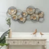LuxenHome 47" W Distressed Metal Modern Flower Wall Decor