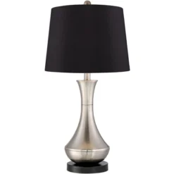 360 Lighting Simon Modern Table Lamps 25 1/2" High Set Of 2 Brushed Nickel With USB Charging Port Black Faux Silk Drum Shade For Bedroom Office Desk 6 360 Lighting Simon Modern Table Lamps 25 1/2" High Set Of 2 Brushed Nickel With USB Charging Port Black Faux Silk Drum Shade For Bedroom Office Desk -Home Decor Shop GUEST 2d7740d8 dff9 46f7 a9ab 066dc16969e0