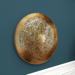 Metal Plate Wall Decor With Moroccan Pattern Gold - Olivia & May 18 Metal Plate Wall Decor With Moroccan Pattern Gold - Olivia & May -Home Decor Shop GUEST 2e6b3a59 8679 4fef 8d02 624771606d2f