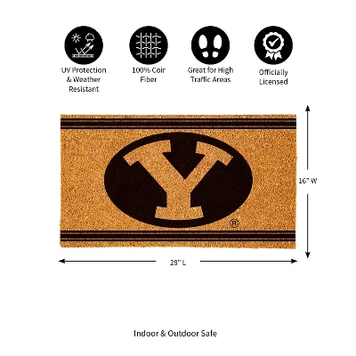 Evergreen Brigham Young University Logo Turf Mat, Brown- 28 X 16 Inches Indoor Outdoor Doormat 2 Evergreen Brigham Young University Logo Turf Mat, Brown- 28 X 16 Inches Indoor Outdoor Doormat - Image 2