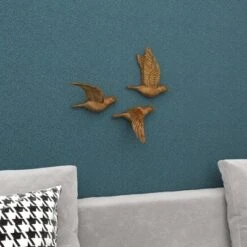 Resin Bird Metallic 3D Sculpted Wall Decor Set Of 3 Gold - Olivia & May -Home Decor Shop GUEST 2ee18415 a694 405e b8f6 bddd77062f61
