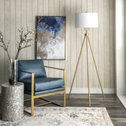 NuLOOM Wales 66" Metal Floor Lamp Lighting - Gold 66" H X 20" W X 20" D -Home Decor Shop GUEST 2f596f41 b7a5 4270 be7e 4fb161739046