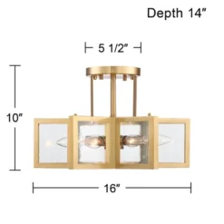 Possini Euro Design Casa Star Modern Ceiling Light Semi Flush Mount Fixture 16" Wide Warm Brass 6-Light Clear Glass For Bedroom Kitchen Living Room -Home Decor Shop GUEST 3096f3de 9903 4683 a36c 3665cbf38543