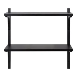 24" X 8" X 24" Meridien Wood Wall Shelf Black - Kate & Laurel All Things Decor