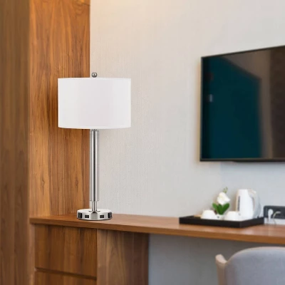 30" Metal Desk Lamp Chrome/Silver - Cal Lighting 1 30" Metal Desk Lamp Chrome/Silver - Cal Lighting