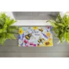 Evergreen Bright Flowers And Bumblebees Embossed Floor Mat- 30x18 In Fade And Weather Resistant Outdoor Floor Mat