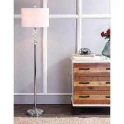 60.5" Crystal/Metal Mia Floor Lamp (Includes LED Light Bulb) Clear - JONATHAN Y