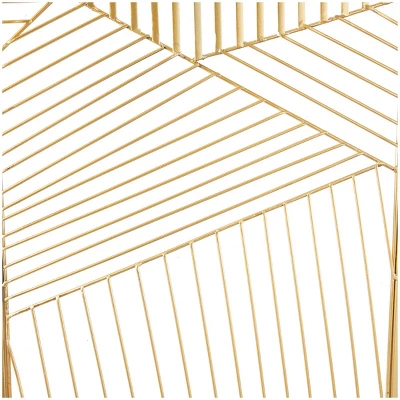 Set Of 3 Metal Geometric Wall Decors With Gold Frame - CosmoLiving By Cosmopolitan 1 Set Of 3 Metal Geometric Wall Decors With Gold Frame - CosmoLiving By Cosmopolitan