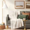 Long Faux Fur Throw Blanket Off White - Threshold™