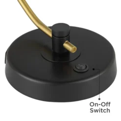 Possini Euro Design Modern Mid Century Desk Lamp 28 1/2" Tall Warm Gold Black With Dual USB Charging Ports For Bedroom Living Room Office Reading Home -Home Decor Shop GUEST 37d827a2 bca5 4123 ad36 397ef850feaf