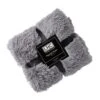 Faux Fur Throw Blanket- Luxurious, Soft, Hypoallergenic Long Pile Faux Rabbit Fur Blanket With Faux Shearling Back 60"x70" By Hastings Home (Pewter)