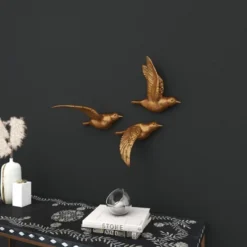 Resin Bird Metallic 3D Sculpted Wall Decor Set Of 3 Gold - Olivia & May -Home Decor Shop GUEST 3a0af88e fec9 41b7 b3de 5b4487ba1b7a