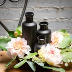 Sullivans Matte Black Set Of 3 Small Ceramic Bottle Vases 5"H, 7.5"H & 10"H Black -Home Decor Shop GUEST 3a194bdb 85fb 4c45 a1e4 8c9fda0c47c3