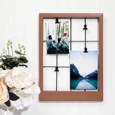 Farmlyn Creek Wall Mounted Brown Picture Frame Wood Photo Frame With Clips (15.7 X 11.4 X 0.59 In) 2 Farmlyn Creek Wall Mounted Brown Picture Frame Wood Photo Frame With Clips (15.7 X 11.4 X 0.59 In) - Image 2
