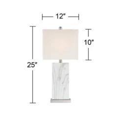 360 Lighting Connie Modern Table Lamps 25" High Set Of 2 White Faux Marble With USB Charging Ports Rectangular Shade For Living Room Office Desk House -Home Decor Shop GUEST 3aab8701 e7c7 4321 8a0c 7bff12f87158