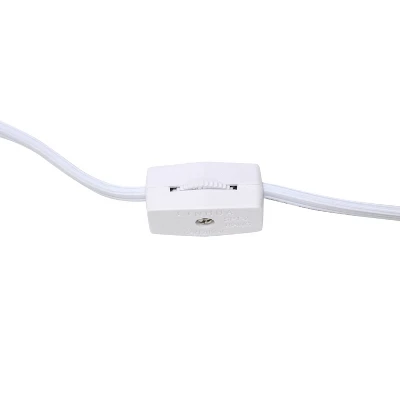 11.81" Traditional Petite Metal Stick Bedside Table Desk Lamp In Chrome With Fabric Shade Gray - Creekwood Home 2 11.81" Traditional Petite Metal Stick Bedside Table Desk Lamp In Chrome With Fabric Shade Gray - Creekwood Home - Image 2