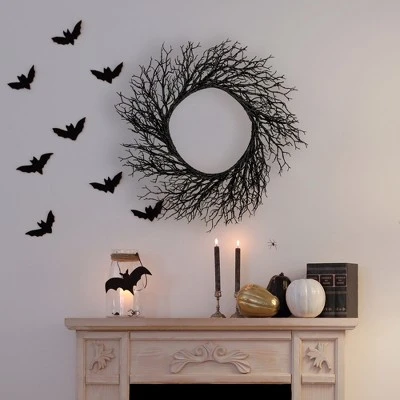 Northlight Black Twig Artificial Halloween Wreath, 24-Inch, Unlit 1 Northlight Black Twig Artificial Halloween Wreath, 24-Inch, Unlit