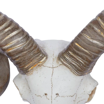 Polystone Sheep Skull Wall Decor White - Olivia & May 3 Polystone Sheep Skull Wall Decor White - Olivia & May - Image 3