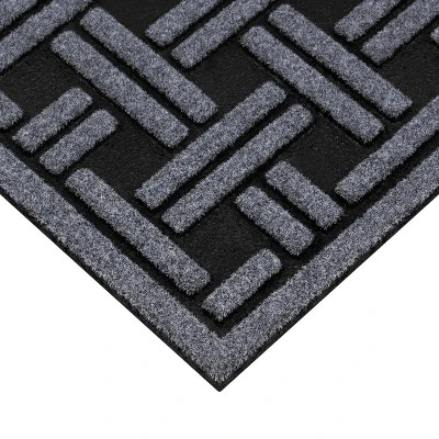 1'6"x2'6" Woven Rubber All Seasons Scraper Rug Black - Apache Mills 1 1'6"x2'6" Woven Rubber All Seasons Scraper Rug Black - Apache Mills