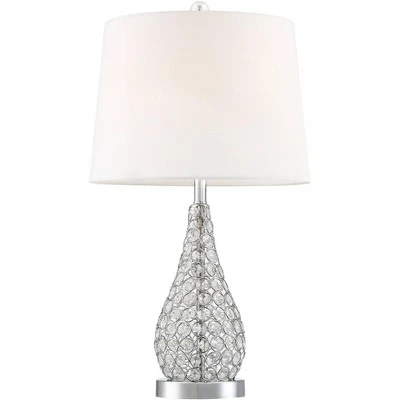 360 Lighting Sergio Modern Accent Table Lamps 23 1/2" High Set Of 2 Acrylic Chrome USB Charging Port White Drum For Bedroom Living Room Bedside Desk 8 360 Lighting Sergio Modern Accent Table Lamps 23 1/2" High Set Of 2 Acrylic Chrome USB Charging Port White Drum For Bedroom Living Room Bedside Desk - Image 8