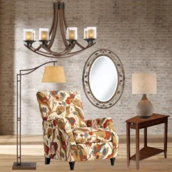 360 Lighting Emma Modern Mid Century Accent Table Lamp 21" High Wood Brown Ceramic Oatmeal Drum Shade For Bedroom Living Room Bedside Nightstand Home -Home Decor Shop GUEST 3dbbb9e9 c58b 4bf1 878b ddb3662407ab