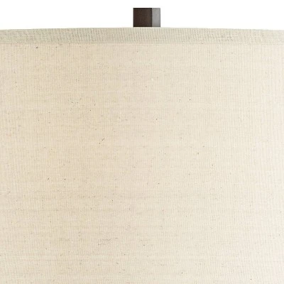 Franklin Iron Works Gaines Rustic Farmhouse Table Lamp 28 1/2" Tall Bronze Wood With LED Nightlight Off White Burlap Drum Shade For Bedroom House Home 8 Franklin Iron Works Gaines Rustic Farmhouse Table Lamp 28 1/2" Tall Bronze Wood With LED Nightlight Off White Burlap Drum Shade For Bedroom House Home - Image 8