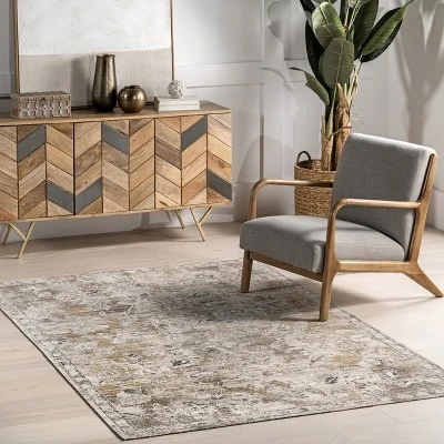 NuLOOM Zenni Vintage Floral Indoor/Outdoor Machine Washable Area Rug 1 NuLOOM Zenni Vintage Floral Indoor/Outdoor Machine Washable Area Rug