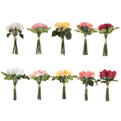 Rose Artificial Flowers - 24Pc Real Touch 11.5-Inch Fake Flower Set With Stems For Home Décor, Wedding, Or Bridal/Baby Showers By Pure Garden (Yellow) 2 Rose Artificial Flowers - 24Pc Real Touch 11.5-Inch Fake Flower Set With Stems For Home Décor, Wedding, Or Bridal/Baby Showers By Pure Garden (Yellow) - Image 2