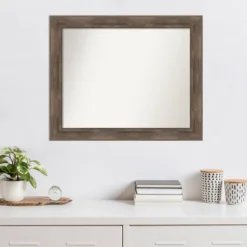 33" X 27" Non-Beveled Hard Mocha Wood Wall Mirror - Amanti Art -Home Decor Shop GUEST 4137fd9e 0ae6 47df b938 88002aa8591a