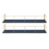 24" X 4" 2pk Benbrook Wood And Metal Floating Wall Shelf Set Blue/Gold - Kate & Laurel All Things Decor