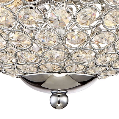 Possini Euro Design Faith Modern Ceiling Light Flush Mount Fixtures 11" Wide Set Of 2 Chrome 2-Light Crystal For Bedroom Kitchen Living Room Hallway 3 Possini Euro Design Faith Modern Ceiling Light Flush Mount Fixtures 11" Wide Set Of 2 Chrome 2-Light Crystal For Bedroom Kitchen Living Room Hallway - Image 3