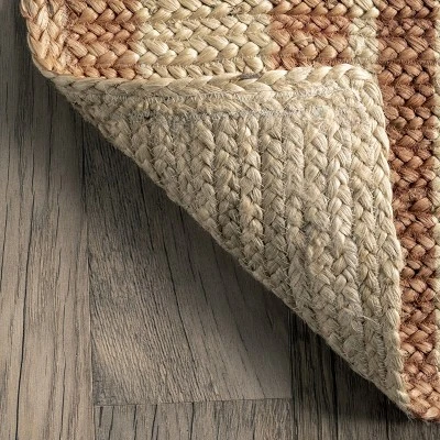 NuLOOM Rubi Braided Stripes Jute Area Rug 3 NuLOOM Rubi Braided Stripes Jute Area Rug - Image 3