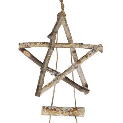 Northlight 51" Natural Brown Frosted Wood Tree With Star Hanging Christmas Decoration 1 Northlight 51" Natural Brown Frosted Wood Tree With Star Hanging Christmas Decoration