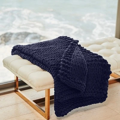 Handmade Chunky-Knit Weighted Blanket, 100% Cotton No Fillers, All-Season Soft & Calming By California Design Den 2 Handmade Chunky-Knit Weighted Blanket, 100% Cotton No Fillers, All-Season Soft & Calming By California Design Den - Image 2