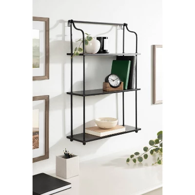 21" X 32" Walters Wood/Metal 3 Tier Shelving Black - Kate & Laurel All Things Decor 6 21" X 32" Walters Wood/Metal 3 Tier Shelving Black - Kate & Laurel All Things Decor - Image 6