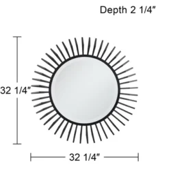 Uttermost Rays Matte Black 32 1/4" Round Sunburst Wall Mirror 11 Uttermost Rays Matte Black 32 1/4" Round Sunburst Wall Mirror -Home Decor Shop GUEST 45aa257b 65a1 4710 9d7e 62c19cba27c7