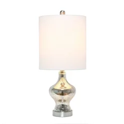Paseo Mercury Table Lamp With Fabric Shade Silver - Lalia Home