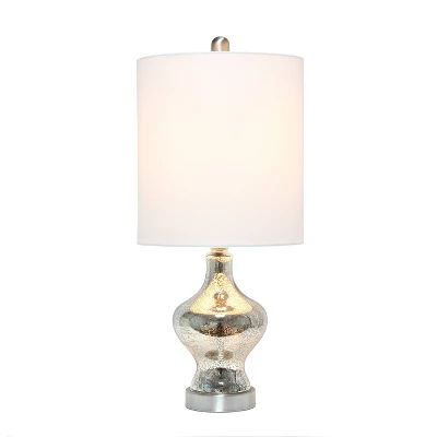 Paseo Mercury Table Lamp With Fabric Shade Silver - Lalia Home 1 Paseo Mercury Table Lamp With Fabric Shade Silver - Lalia Home